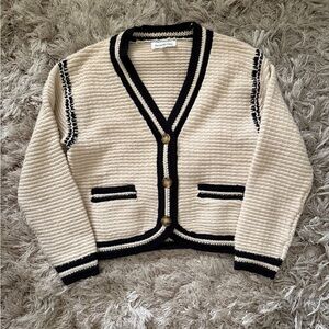 Heartloom Cream and Black Cardigan